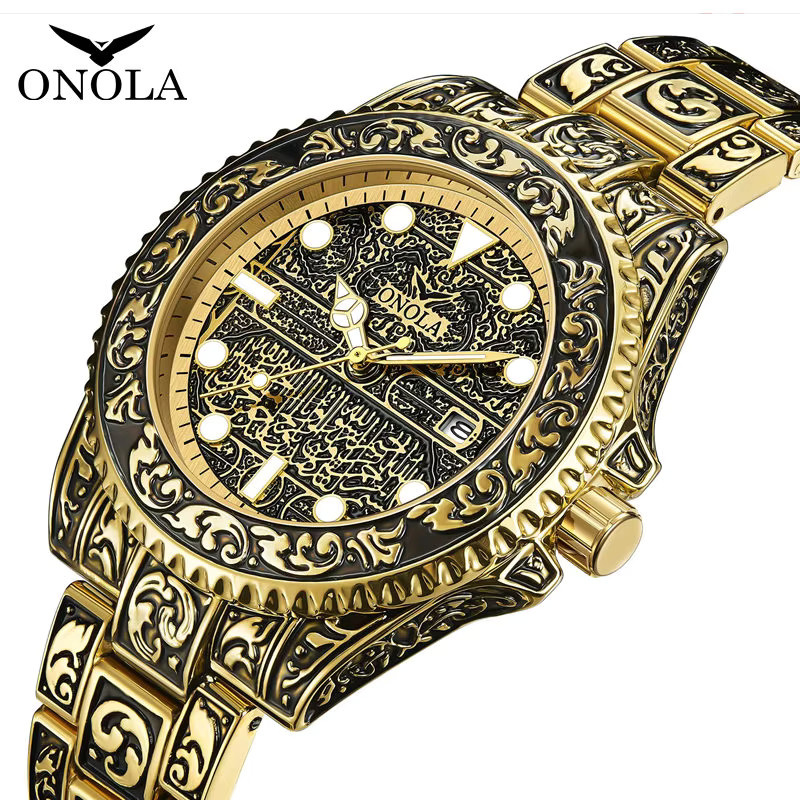 ONOLA Armbanduhr, Edelstahl, Gold, Herren, Analoguhr - Bild 2