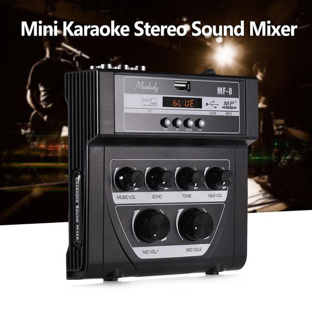 Muslady MF-8 Mini Karaoke Sound Audio Mixer Stereo Echo Mixer mit Bluetooth in Schwarz - Bild 1
