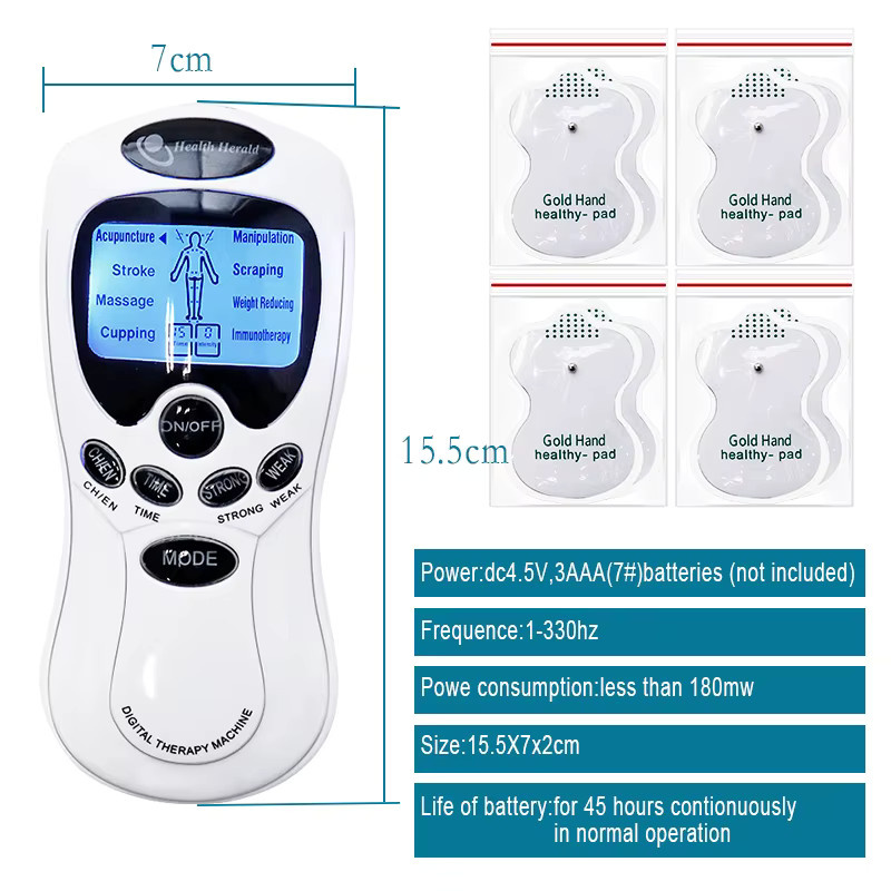 SANPKON Elektrisches EMS-Massagegerät mit zwei Ausgängen in Weiß für Nacken, Rücken und Ganzkörper - Bild 3