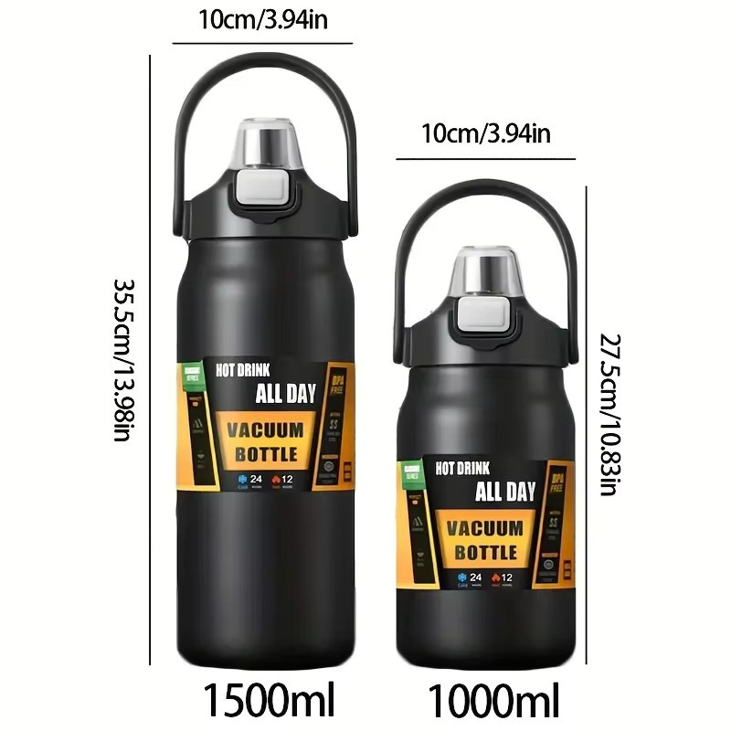 Thermos Vakuum Edelstahlbecher mit Strohhalm, Isolierte Trinkflasche für Heiß- und Kaltgetränke, Farbe: Purple, Volumen: 35,5 l - Bild 5