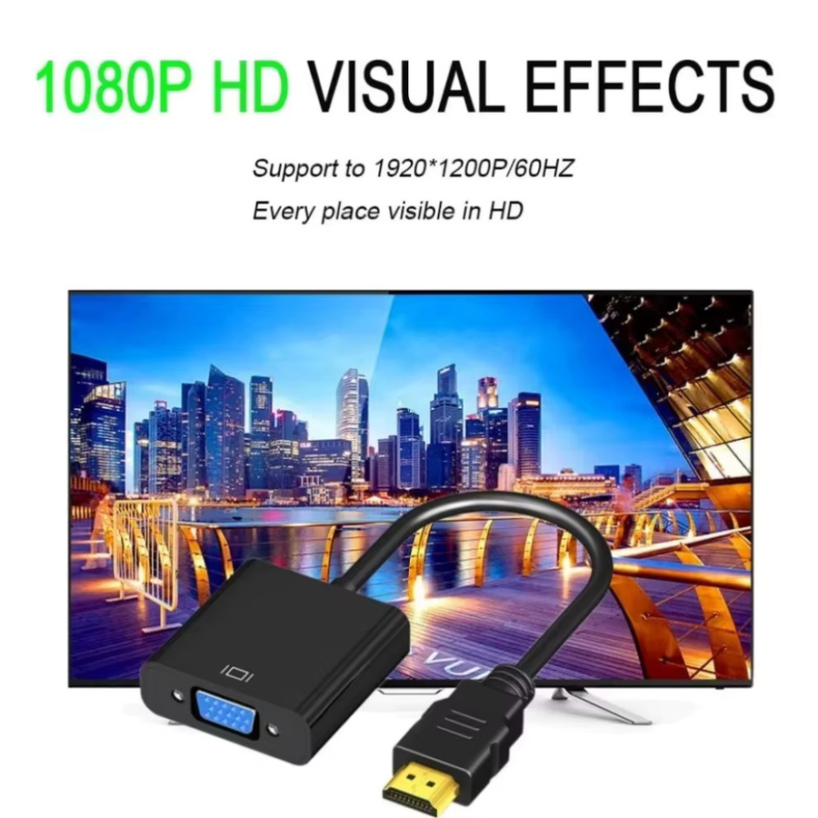 Vention HDMI zu VGA Adapter Kabel in Schwarz für PC, Laptop und Projektor mit 1080P Auflösung - Bild 3