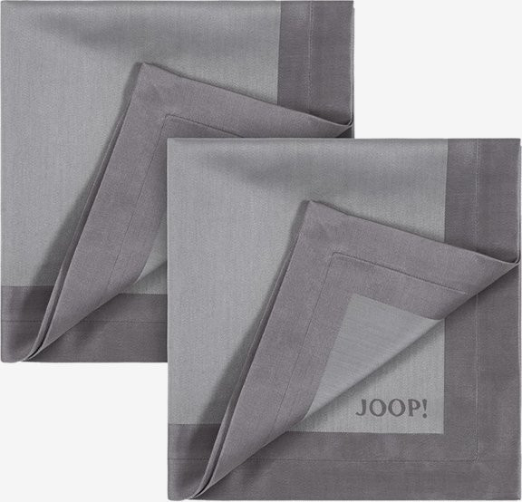 2er Set JOOP! Signature Jacquard Servietten in Platin, B/B: 50 x 50 cm - Bild 1