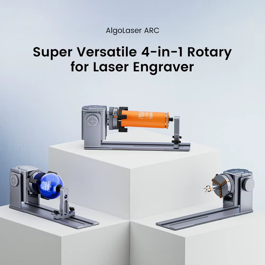 AlgoLaser ARC Rotierende Spannzangen-Drehachse für Lasergravierer zur Bearbeitung von sphärischen und zylindrischen Objekten, Schwarz, 180° Drehung, 1-80 mm - Bild 3