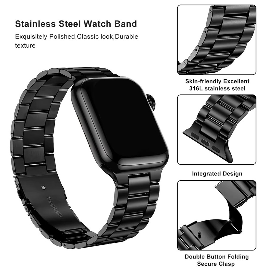 DLIBAND Uhrenarmband Edelstahl, Schwarz, Unisex - Bild 2