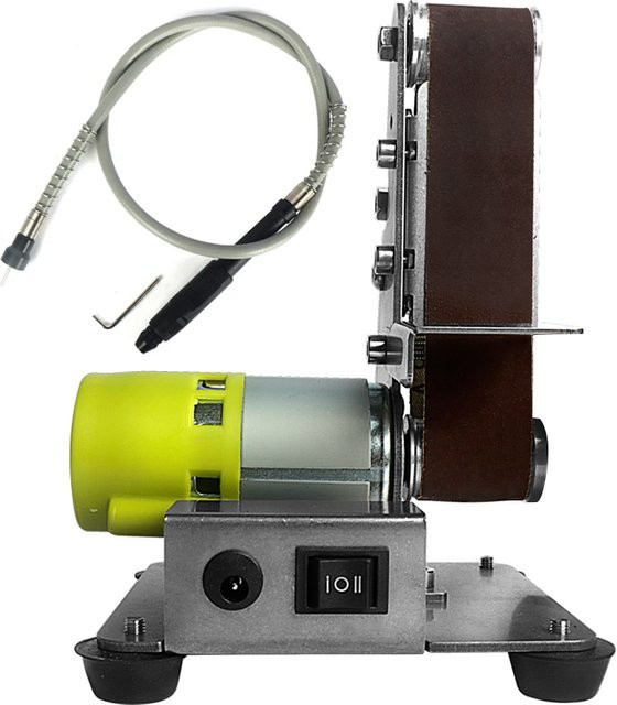 Dutoofree Mini Gürtelschleifmaschine Elektrischer Polierer in Silber für DIY-Anwendungen 110V/220V - Bild 1