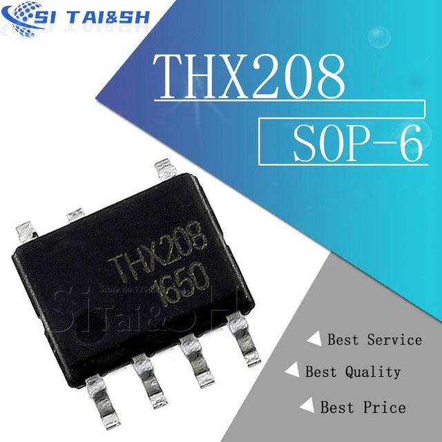 Si Tai&SH THX208 LCD Control Chip IC SOP-6 in Schwarz, 10er Set - Bild 1