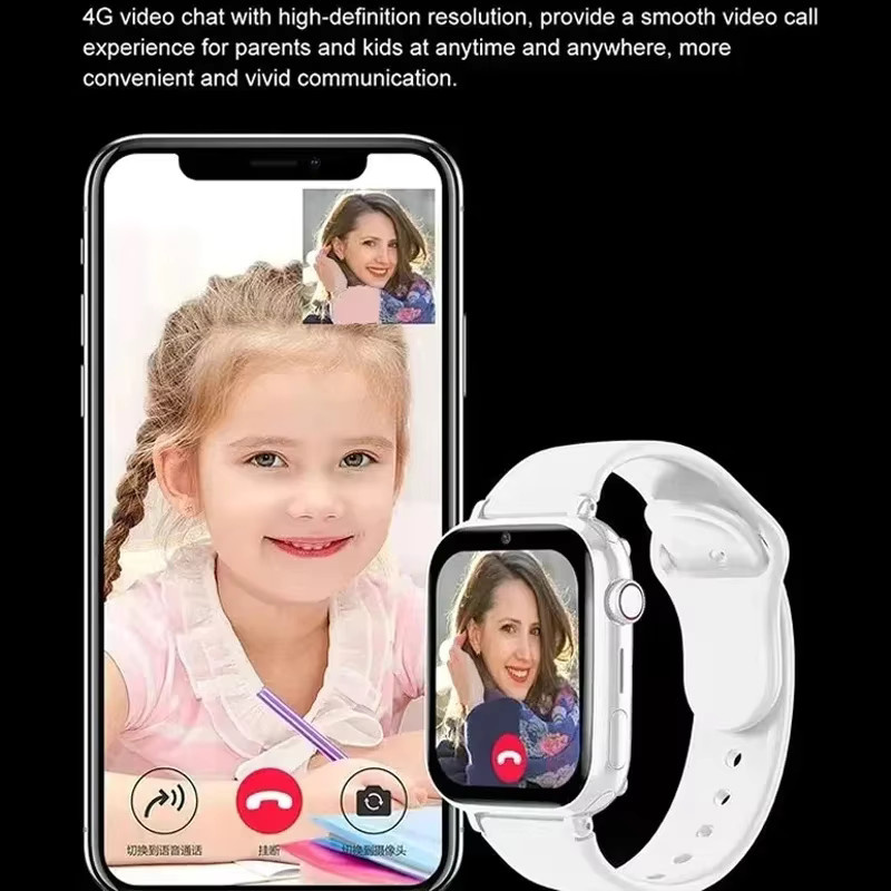 BOALZETD 5G Smartwatch für Kinder mit SIM-Karte, GPS-Ortung, Anruffunktion und Kamera, wasserdicht, Farbe: Pink - Bild 2