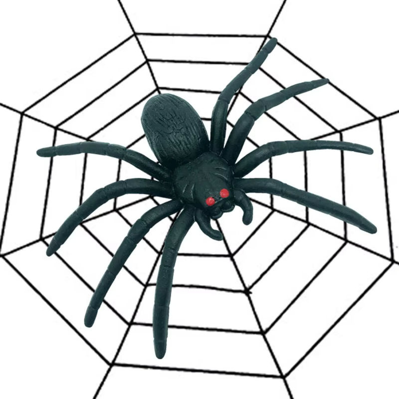 12 Stück Simulierte Spinnen aus schwarzem Kunststoff für Halloween und Ostern als Kinder Dekoration und Pinata Füllung - Bild 2