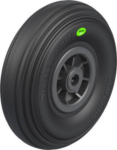 Blickle Schwerlast-Rad VWPP 260/20R in Schwarz mit Kunststoffrolle und 260 mm Durchmesser für eine Tragfähigkeit von 200 kg - Bild 1