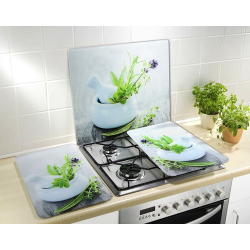 WENKO Multi-Platte aus Glas mit floralem Dekor in Mehrfarbig, B/L: 56 x 50 cm - Bild 2