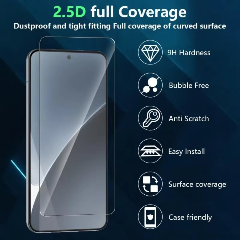 3er-Pack Gehärtetes Glas Displayschutz für Xiaomi 13 14 15 Pro Ultra 13T 14T 12 11T Pro, Gebogenes HD Glas, Transparent - Bild 3