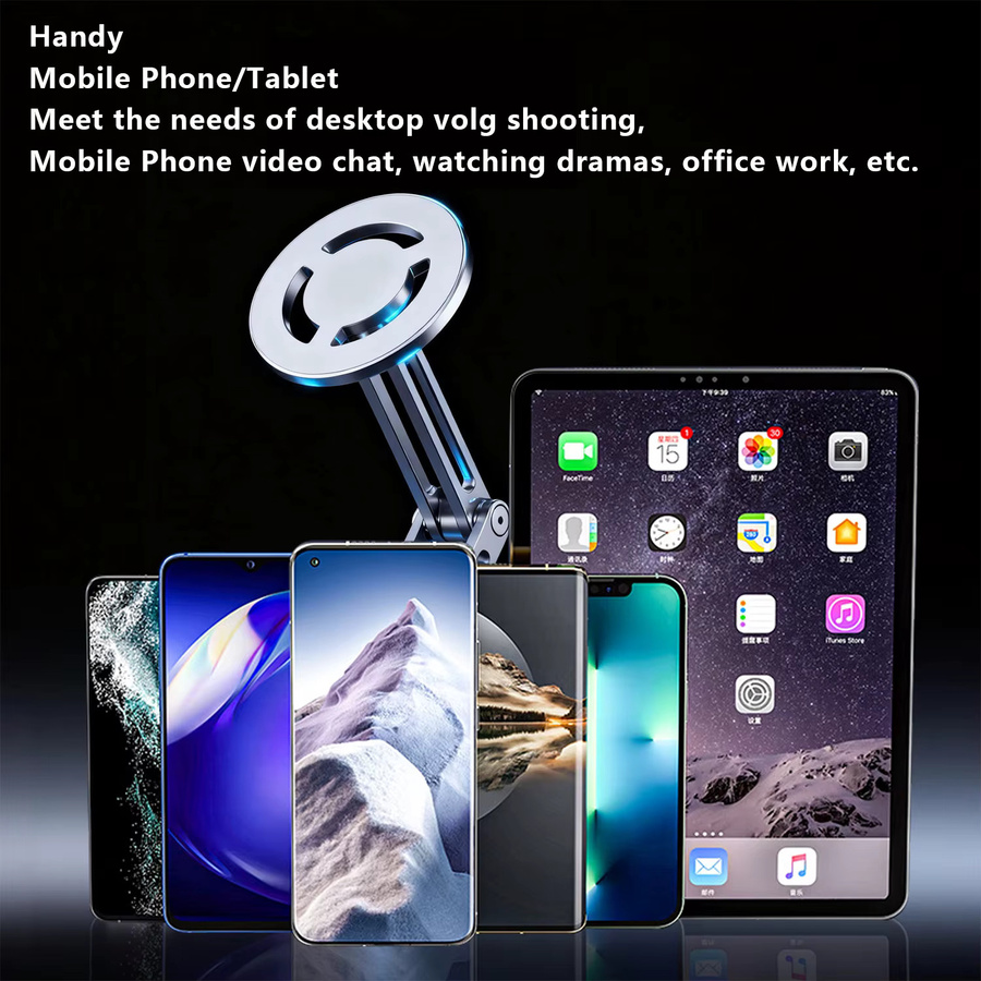 Prichiamo Magnetischer Handyhalter mit 360 Grad Rotation, Faltbares Stativ für MagSafe iPhone und Xiaomi, Schwarz oder Silber - Bild 4