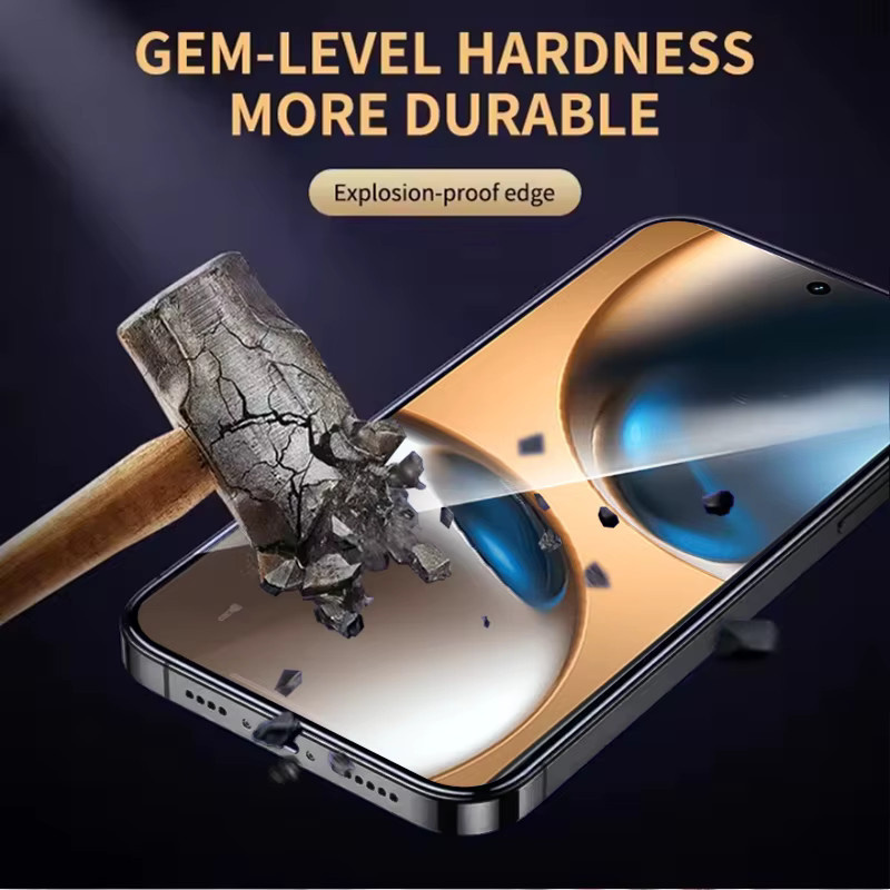 3er-Set gehärtetes Glas als Displayschutz für Realme GT 7T, transparent, Fingerabdruck-Entsperrung kompatibel - Bild 4