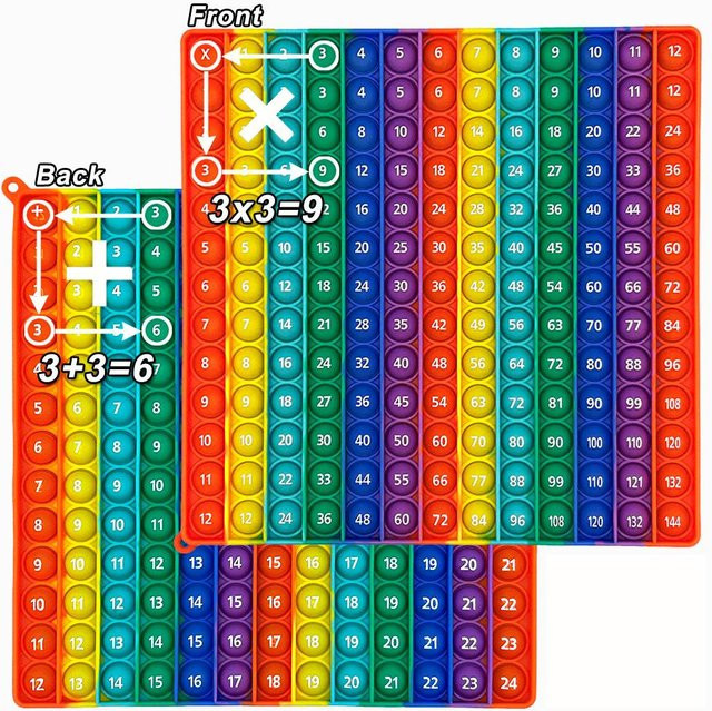 Kidsly Quick Push Fidget Mathe Spiele, Lernspielzeug, Regenbogen - Bild 1