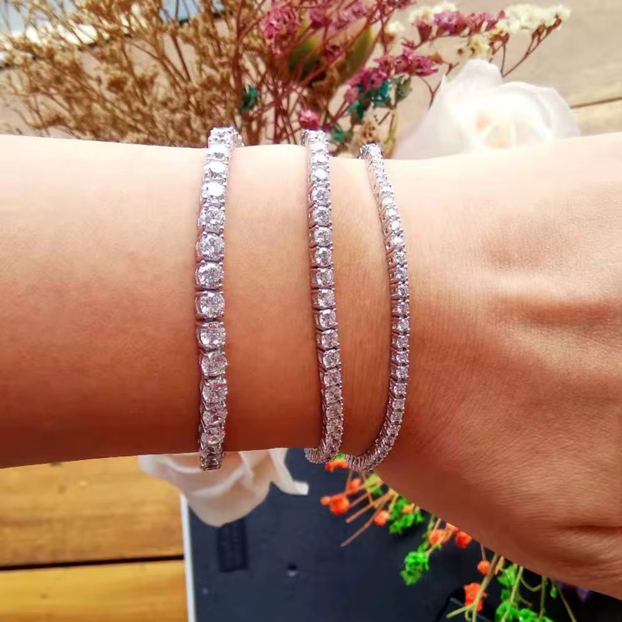 YLMyself Tennis-Armband, 925 Silber, Zirkonia, Unisex - Bild 2