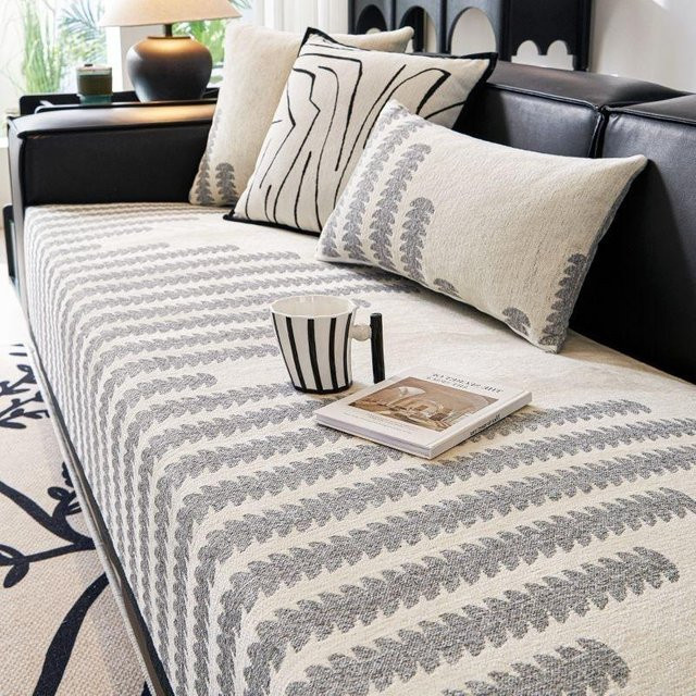 Super Six Chenille Sofakissen im nordischen Stil, quadratisch, B/T/H: 70 x 70 x 70 cm - Bild 1
