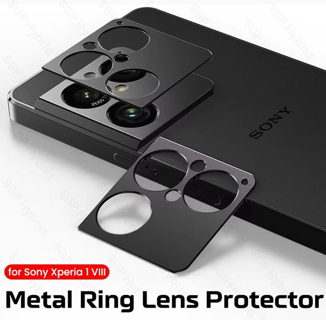 Kameraobjektiv-Schutzfolie aus Aluminiumlegierung für Sony Xperia 1 VIII 5G, 6,5 Zoll, in Gold oder Schwarz - Bild 1