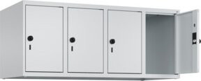 C+P Aufsatzschrank 7035/7035 aus Stahl in Grau mit 4 Abteilen und Sicherheits-Drehriegel, B/T/H: 50 x 120 x 50 cm - Bild 1