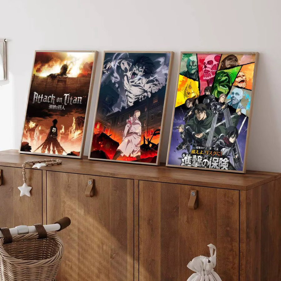 Wasserfeste Anime Wandaufkleber und Poster im Attack on Titan Design, Mehrfarbig - Bild 1