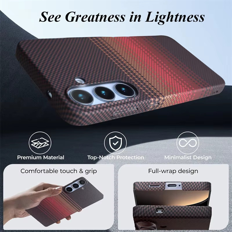 Magnetische MagSafe Handyhülle mit Carbonfaser-Textur für Samsung Galaxy S26 S25 S24 S23 S22 Ultra A55 A56 A15 A57 in Multicolour Matte Abdeckung - Bild 2