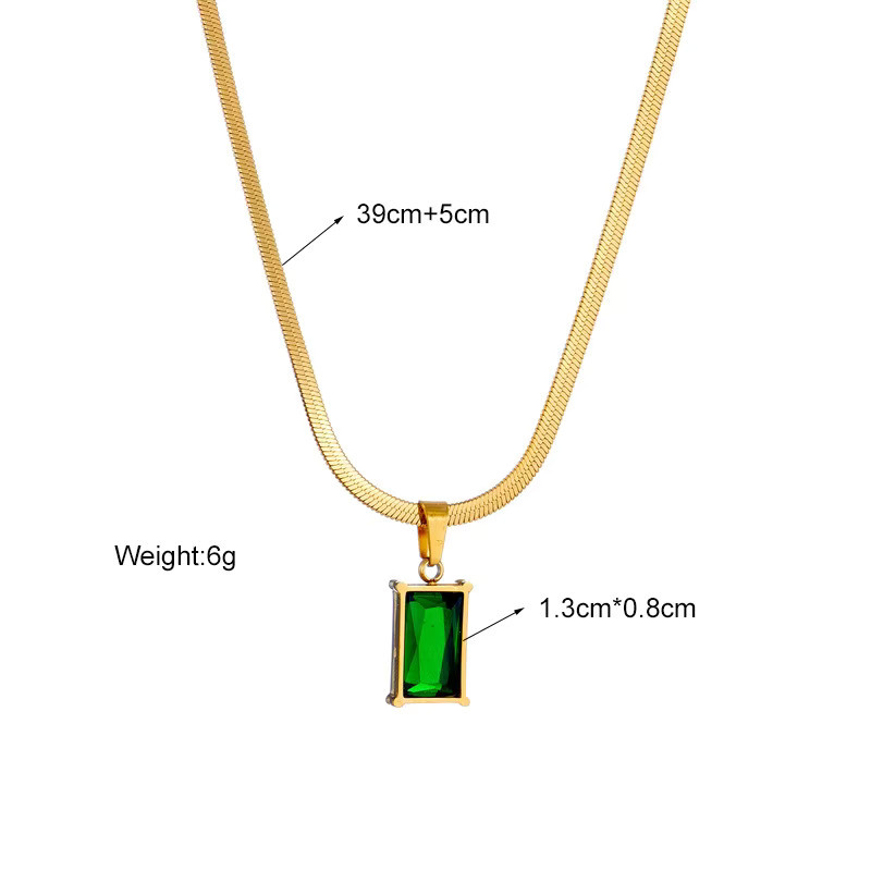 AKOL Schmuck-Set, Halskette, Ohrringe, Edelstahl, Gold, Zirkonia, Damen - Bild 5