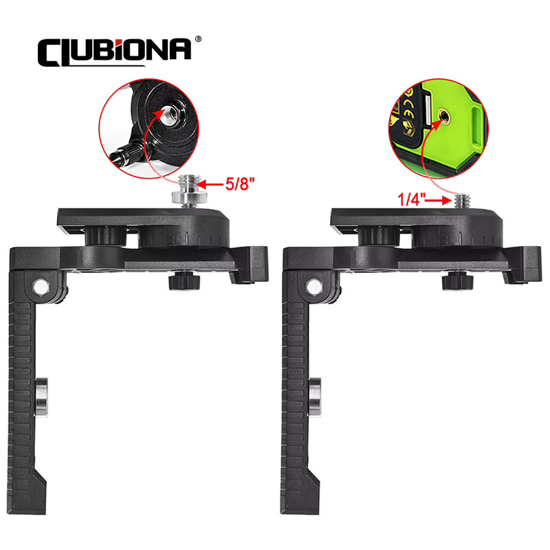 CLUBIONA Magnetische Wandhalterung für Lasergeräte, 360 Grad rotierbar, Schwarz, Wandmontage mit 1/4 Zoll und 5/8 Zoll Gewinde - Bild 4