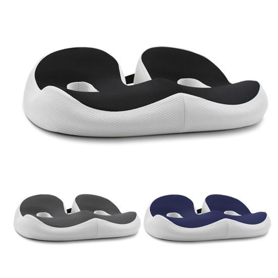 Ergonomisches Sitzkissen von NOHS Cushions aus Memory-Schaum mit Fleece-Bezug zur Steißbein-Druckentlastung in Cyanblau - Bild 3