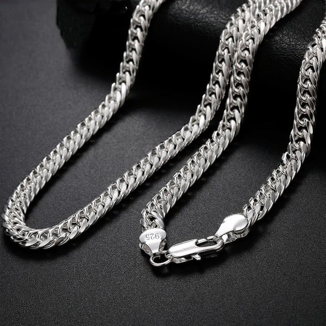 Halskette Panzerkette, 925 Silber, 50 cm, Unisex - Bild 1