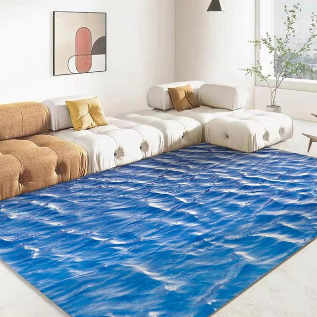 AISILK MOON 3D Ozean Meerwasser Teppich in Blau, B/T: 130 x 90 cm - Bild 1