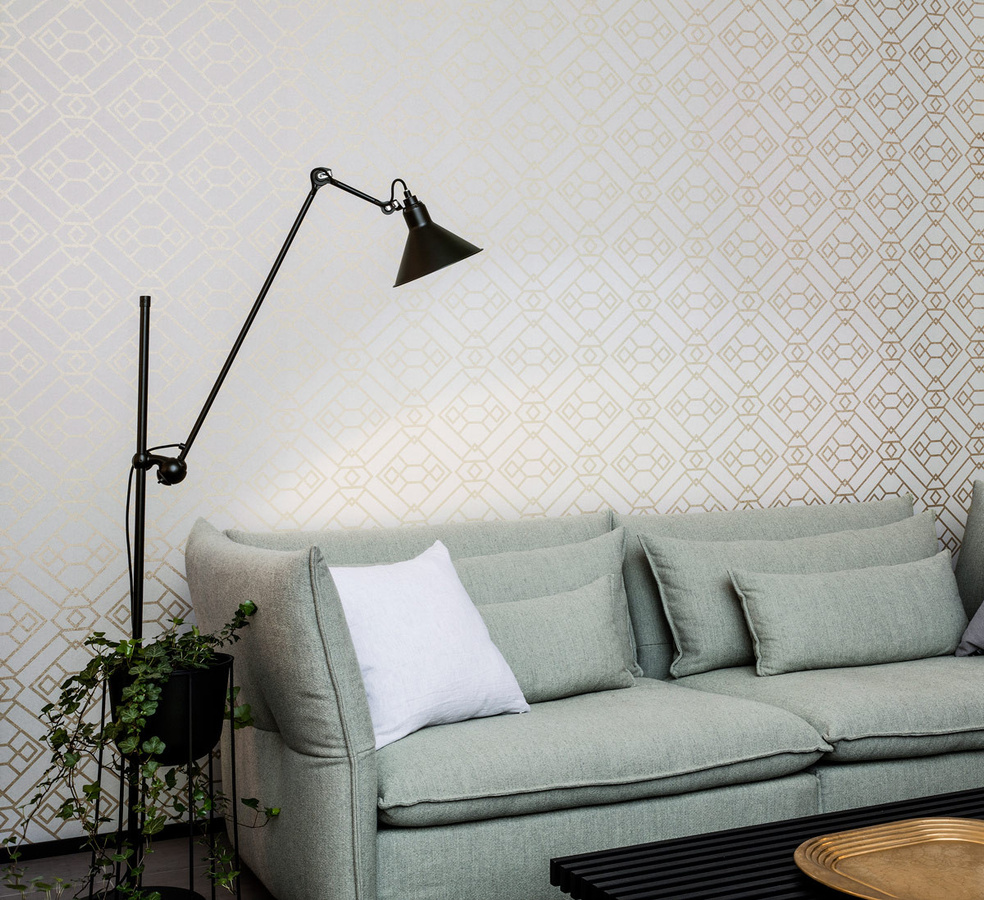 Tapete Unit von Hookedonwalls – Abstraktes geometrisches Design im skandinavischen Stil, Non-Woven - Bild 1
