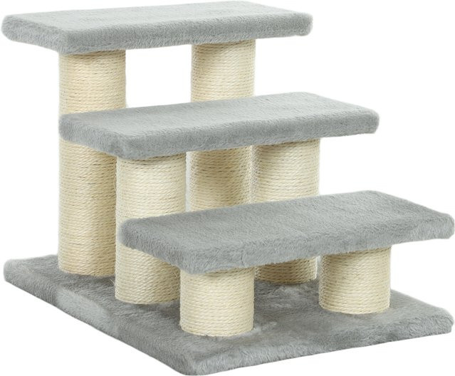 PawHut Hundetreppe mit 3 Stufen in Grau als Einstiegshilfe für Hund und Katze, Höhe: 34 cm - Bild 1