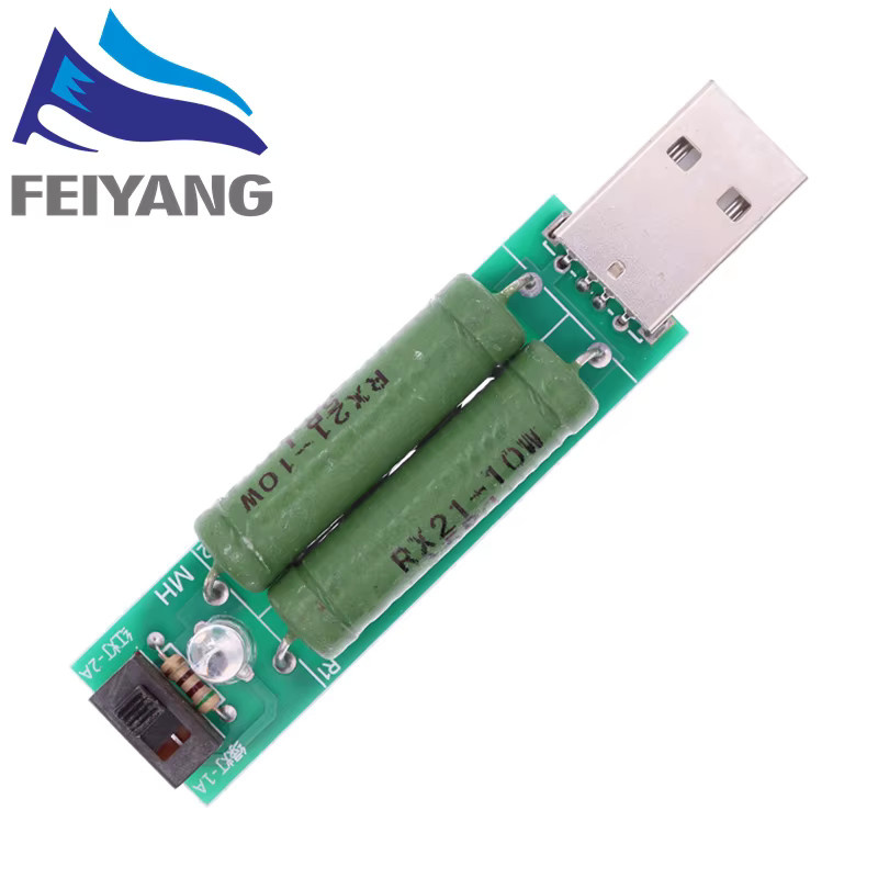 SAMIROB Digitaler USB-Strom- und Spannungsmesser mit Lastwiderstand und Schalter, 1A mit grüner LED oder 2A mit roter LED - Bild 2