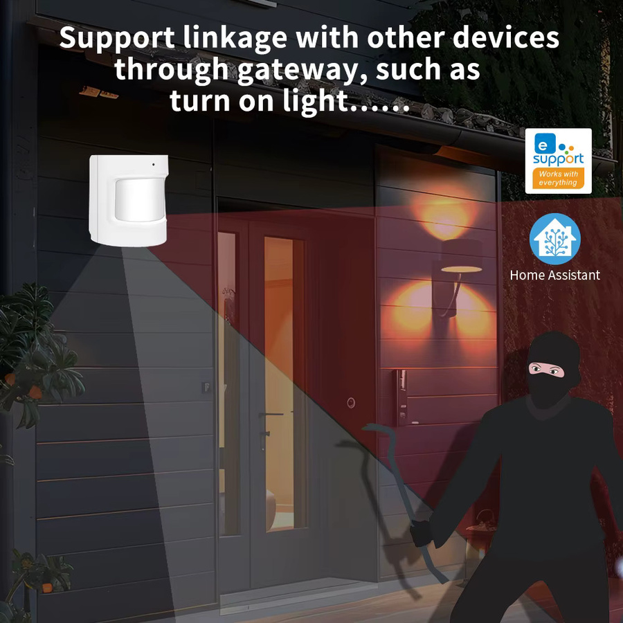 Lincukoo Smart PIR-Bewegungssensor ZigBee-Detektor in Weiß für Heimsicherheit und drahtlose Beleuchtungssteuerung mit MQTT Home Assistant und EWELINK Unterstützung - Bild 4