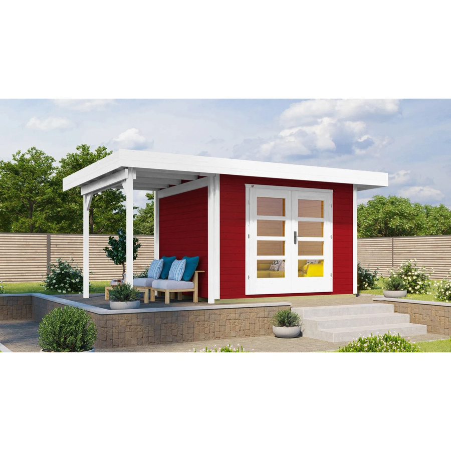 WEKA Gartenhaus 126 A Gr.2 aus Holz mit Flachdach in Schwedenrot, B/H/T: 500 x 226 x 375 cm - Bild 2