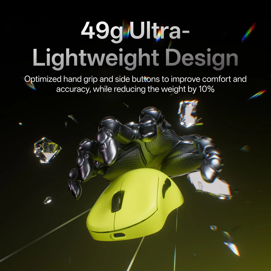 Rapoo VT3S GEN-2 Ultraleichte Gaming Maus in Gelb mit 8K Polling-Rate und kabelloser Verbindung - Bild 3