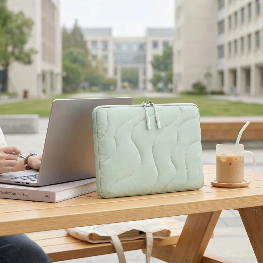 BOKEN Laptop-Hülle für 13 bis 15,3 Zoll, Tragbare Computertasche für MacBook Air Pro, HP, Dell und Xiaomi, Schwarz oder Grün - Bild 2