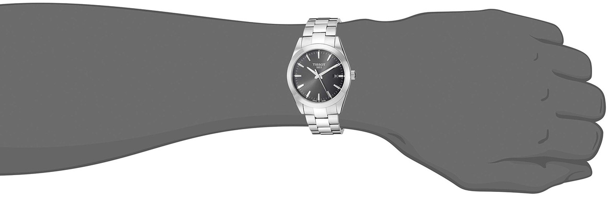 Tissot Armbanduhr, Quarz, Edelstahl, schwarzes Zifferblatt, 40 mm, Herren - Bild 6