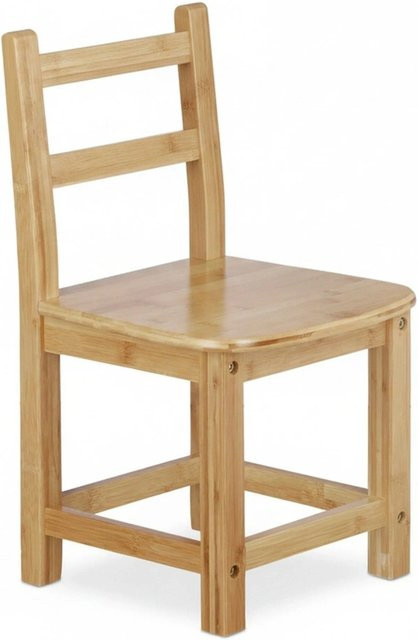 Relaxdays Kinderstuhl aus Bambus in Natur Beige lackiert, B/T/H: 50 x 28,5 x 28,5 cm - Bild 1