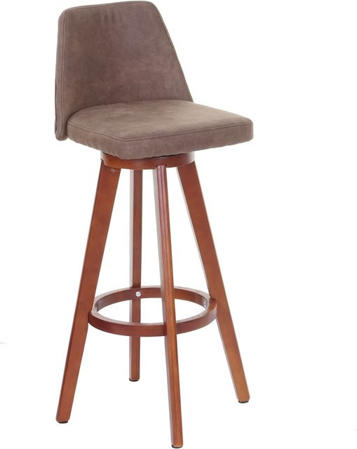 MCW Barhocker MCW-C43 drehbar in Vintage Braun mit Textil und Holzbeinen in Birke, B/T/H: 48 x 48 x 97 cm - Bild 1