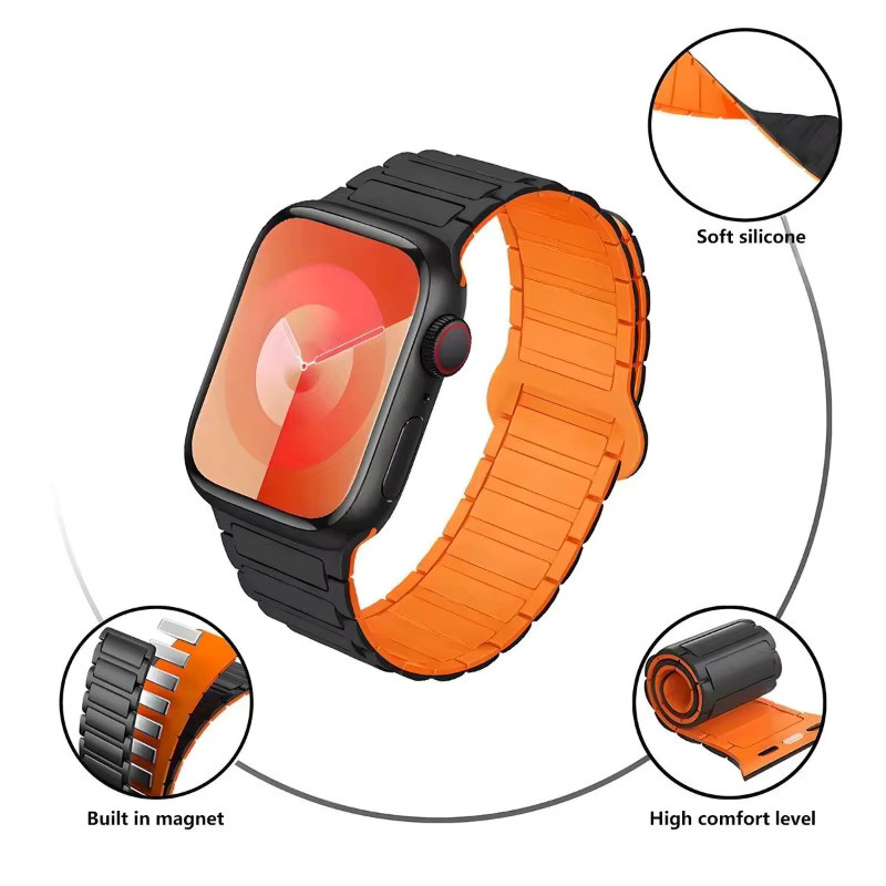 JBAILI Uhrenarmband Silikon, Magnetisches Schlaufenarmband, Unisex - Bild 3