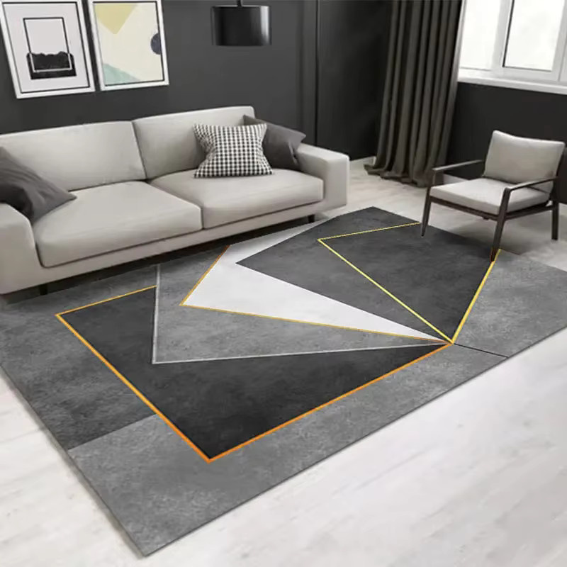 VIKAMA Skandinavischer Luxusteppich in Grau, weich und rutschfest, geometrisches Design für dein Schlafzimmer, B/T: 230 x 160 cm - Bild 1