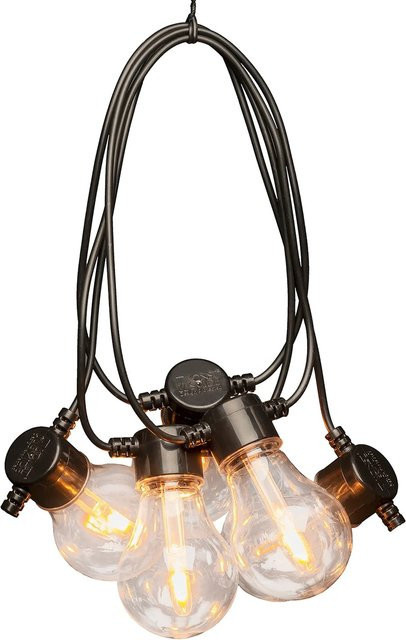 Konstsmide LED-Lichterkette für Außenbereich mit 10 bernsteinfarbenen Glühbirnen, dimmbar, warmweiß - Bild 1