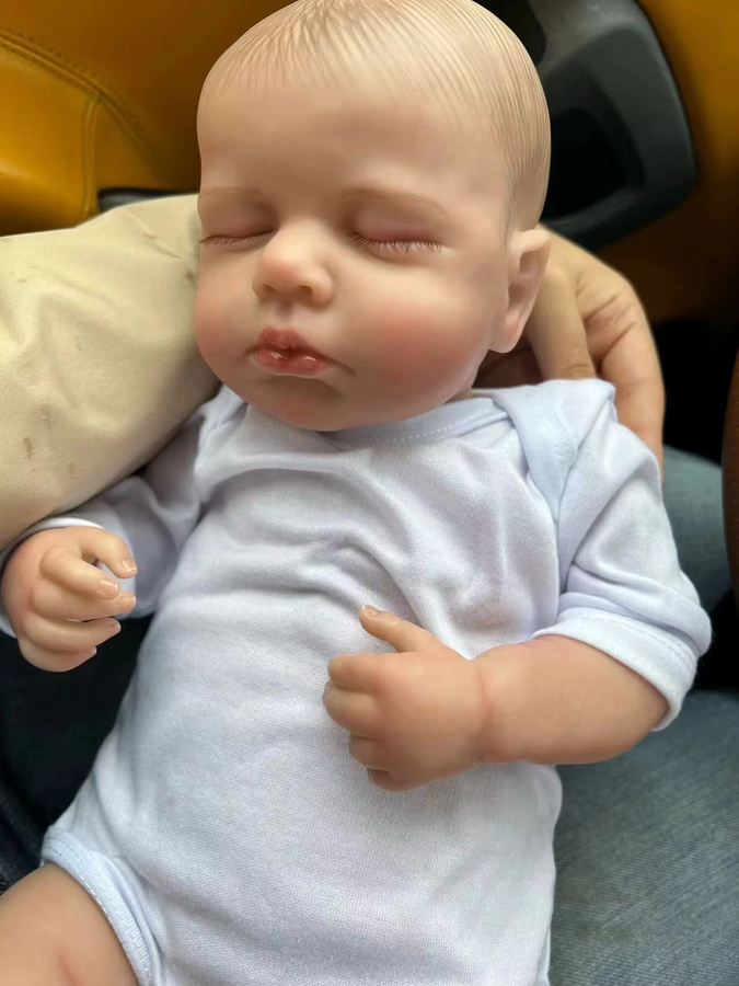 MRB LouLou Bebe Reborn Puppe, Silikon, Vinyl, Stoffkörper, 19 Zoll - Bild 3