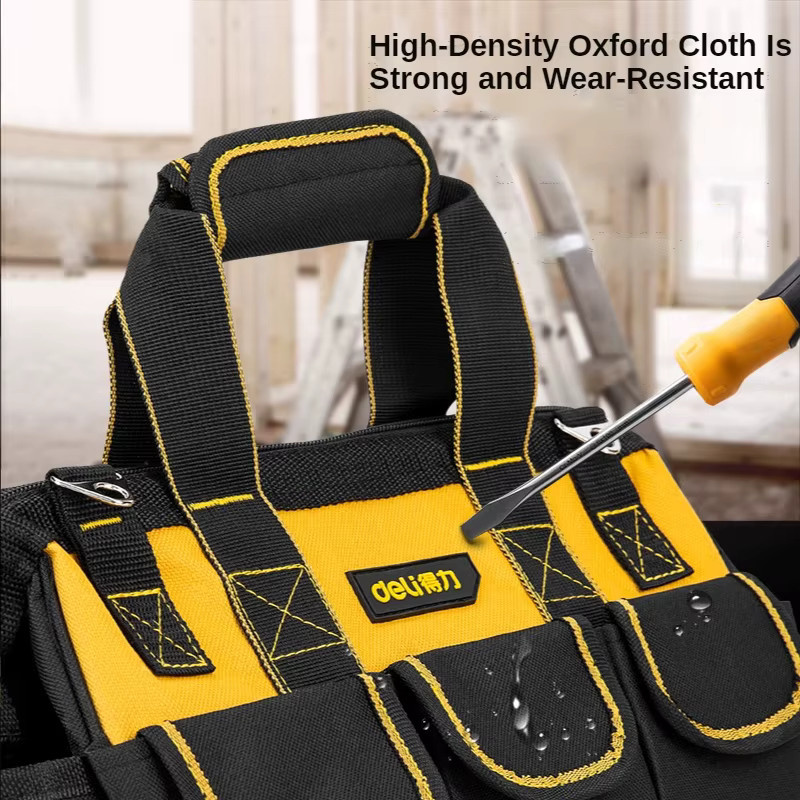Deli Elektriker-Werkzeugtasche aus verschleißfestem Material für Holzbearbeitung und Reparaturen, B/T/H: 43,0 x 29,0 x 20,0 cm - Bild 5