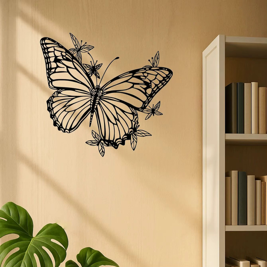 Hello Young Wandbehang Schmetterling aus Metall im Art-Deco-Stil, Schwarz - Bild 5