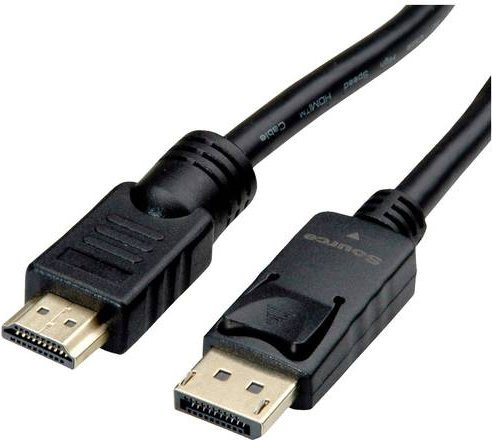 Roline DisplayPort auf HDMI Anschlusskabel in Schwarz, Länge: 10,00 m - Bild 1