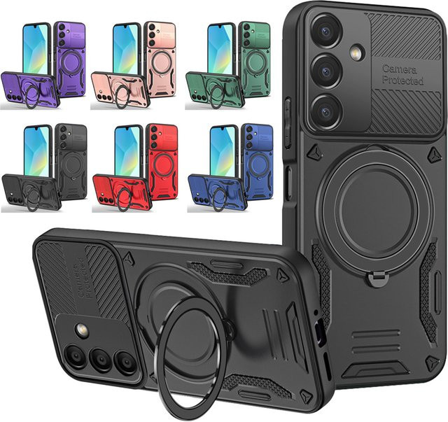 Magnetische Panzerhülle für Samsung Galaxy A05 A05S A06 A07 A12 A13 A14 A15 A16 A17 A25 A26 A27 A33 A35 A37 A55 A57 A56 4G 5G Cover in Grün - Bild 1