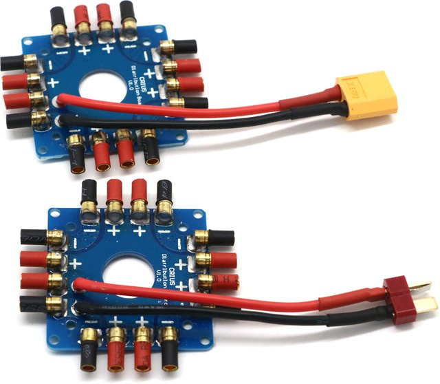 U-Angel-1988 ESC-Verteilerplatine in Blau mit XT60-Steckern und 3,5-mm-Bananen-Bullet-Anschlüssen für Quadcopter und FPV Multicopter - Bild 1