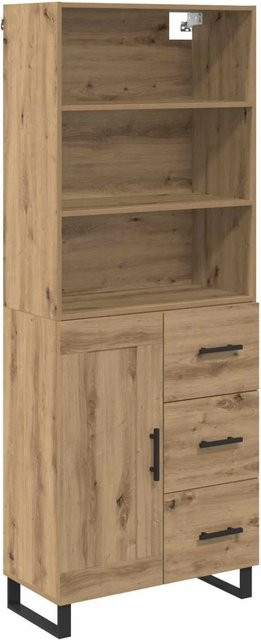 vidaXL Highboard Artisan-Eiche in Braun mit Türen und Schubladen, B/T/H: 69,5 x 34 x 180 cm - Bild 1