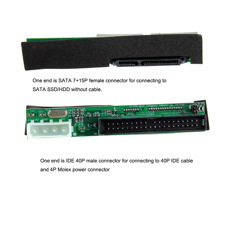 WYMECT SATA zu IDE Adapter für 2,5 und 3,5 Zoll Festplatten sowie CD/DVD-ROM/RW, 7 + 15 Pin auf 40/44 Pin Datenkonverter für ATA 100/133 HDD - Bild 5